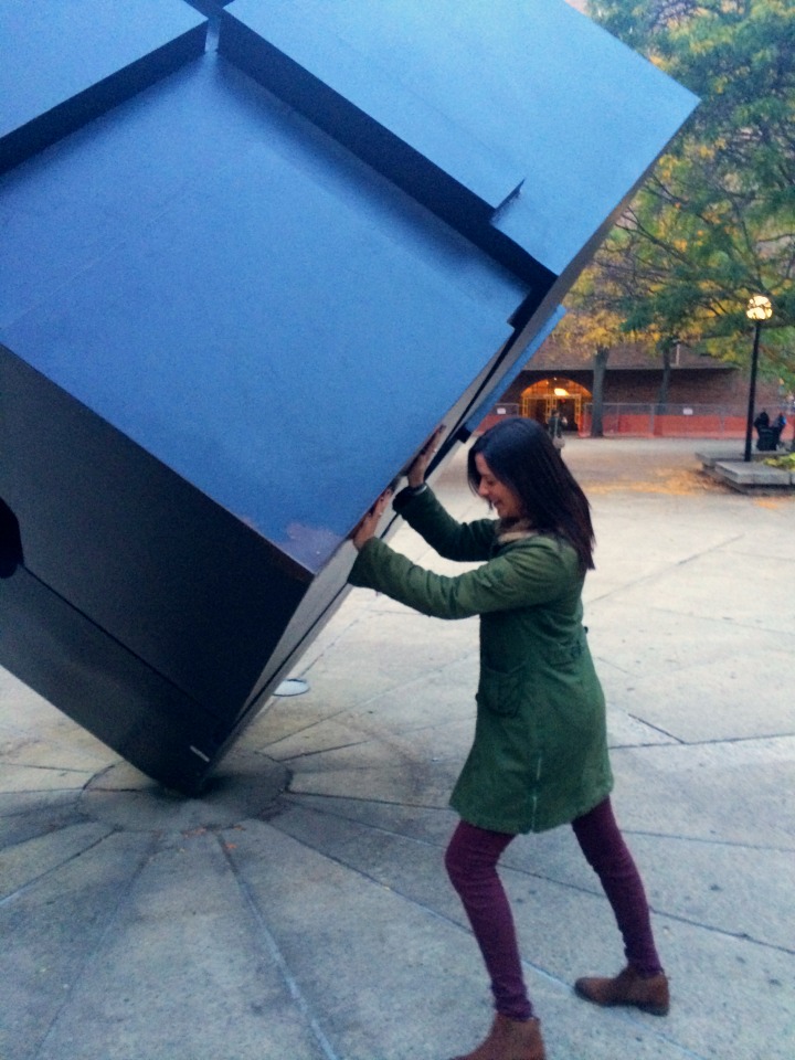 Rory pushing the cube